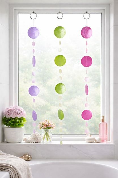 Deko Girlande Capiz Muschel farblich sortiert